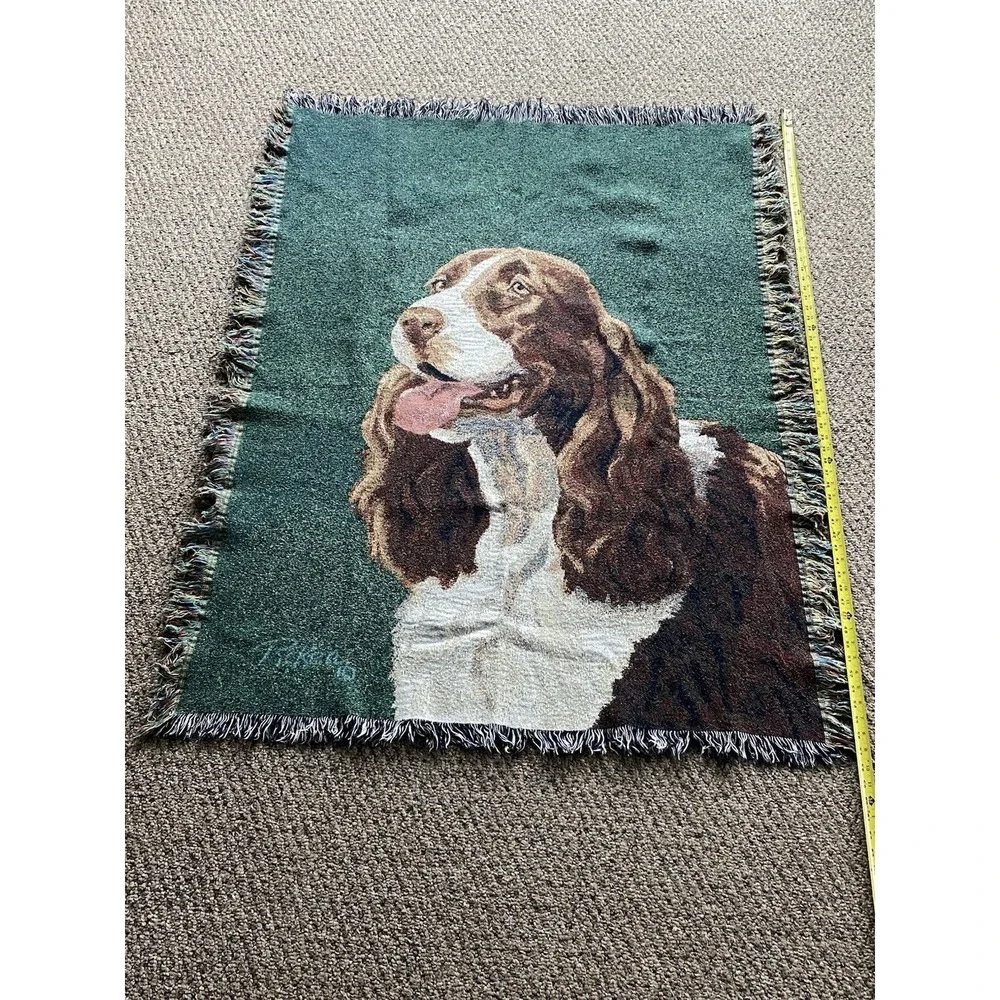 Cocker Spinger Spaniel Brown White Dog Puppy Tapestry Throw 58
